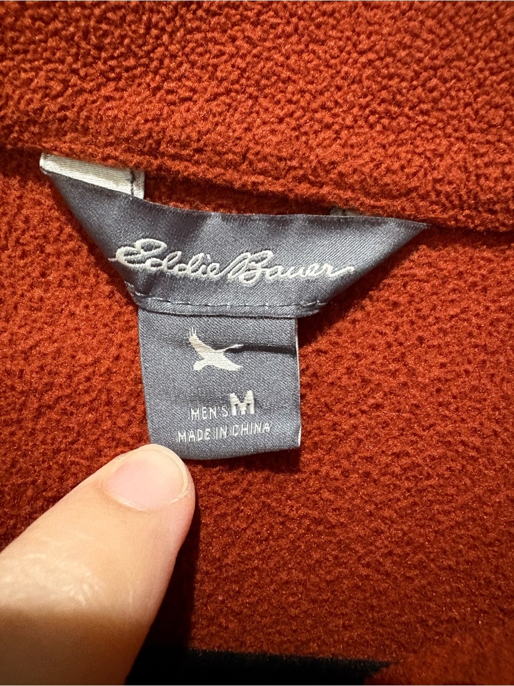 Eddie Bauer Quarter Zip Microfleece Pullover Men’s Medium Rust Orange - Picture 2 of 6